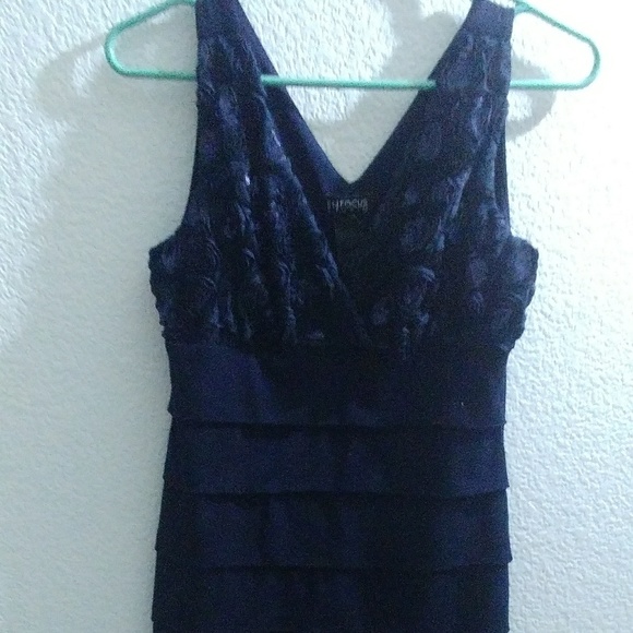 Navy blue enfocus studio shoulder dress - Picture 1 of 2